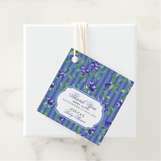 Modern Blueberries Berry Sweet Baby shower Bedankjes Labels (In situ)