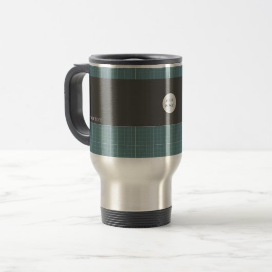 Modern Blueprint Grid Insulated Travel Mug TM01 Reisbeker (Voorkant links)