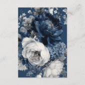 Modern Blues & Grey Bloemen Huwelijk Informatiekaartje (Achterkant)