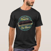 Modern Blues Harmonica Jazz Music  Rather Playing  T-shirt (Voorkant)