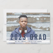Modern Blues Photo Graduation Party Kaart (Voorkant)