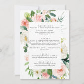 Modern Blush | Alles in één Chic Floral Wedding Kaart (Achterkant)