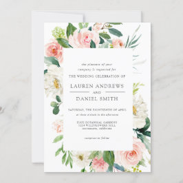 Modern Blush | Alles in één Chic Floral Wedding Kaart