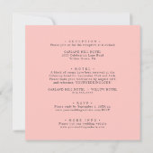 Modern Blush | Alles in één roze botanische bruilo Kaart (Achterkant)