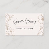 Modern Blush and Black Botanical Jewelry Designer Visitekaartje (Voorkant)