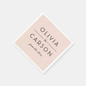 Modern Blush and Black Wedding Monogram Servet (Hoek)