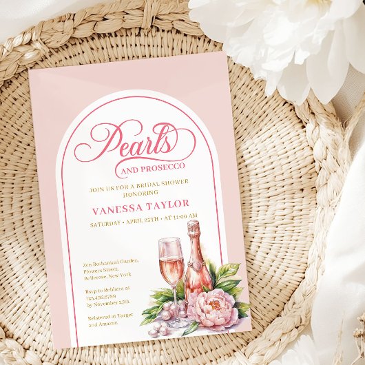 Modern Blush and Gold Bridal Shower Invitation Kaart