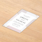 Modern Blush and Gold Foil Geometric Wedding Acryl Uitnodigingen (Laagn)