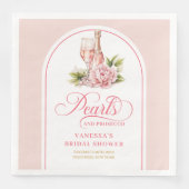 Modern blush and gold napkins pearls and prosecco servet (Voorkant)