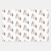Modern Blush and Neutral Christmas Tree Inpakpapier Vel (Voorkant)