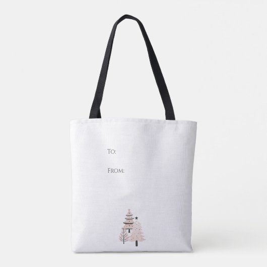 Modern Blush and Neutral Christmas Tree Tote Bag (Achterkant)