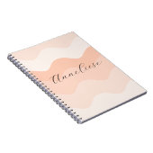Modern Blush and Peach Waves Personalized Notitieboek (Rechterzijde)