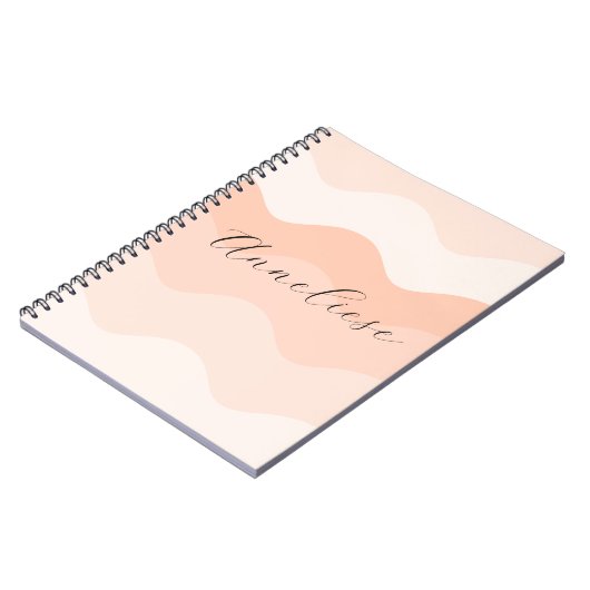 Modern Blush and Peach Waves Personalized Notitieboek (Linkerzijde)