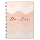 Modern Blush and Peach Waves Personalized Notitieboek (Voorkant)