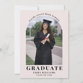 Modern Blush Arch Graduate Announcement Kaart