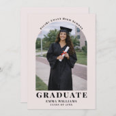 Modern Blush Arch Graduate Announcement Kaart (Voorkant / Achterkant)