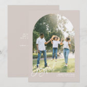 Modern Blush Arch Joyful Merry Kerstmis Feestdagenkaart (Voorkant / Achterkant)