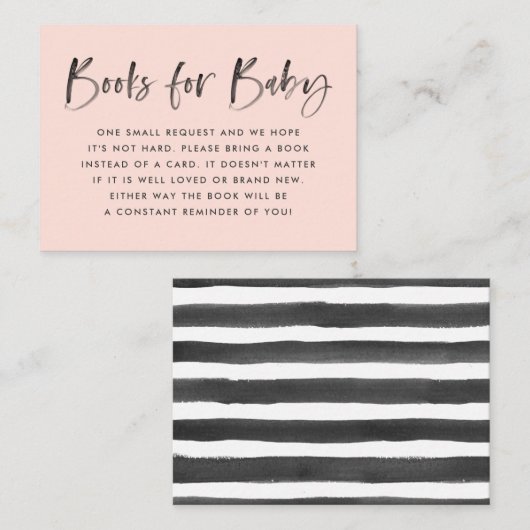 Modern Blush Baby shower Boek Aanvraag Informatiekaartje (Voorkant / Achterkant)