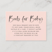 Modern Blush Baby shower Boek Aanvraag Informatiekaartje (Voorkant)