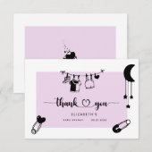 Modern Blush baby shower dank u kaart (Voorkant / Achterkant)