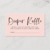Modern Blush Baby shower Luier Raffle Tickets Informatiekaartje (Voorkant)