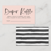 Modern Blush Baby shower Luier Raffle Tickets
