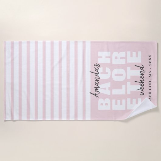 Modern Blush Bachelorette Gift Strandlaken (Voorkant)