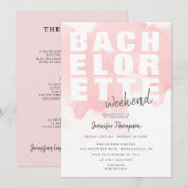 Modern Blush Bachelorette Weekend Itinerary Kaart (Voorkant / Achterkant)