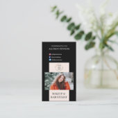Modern Blush & Black Make-up Hair Stylist QR Code Visitekaartje (Staand voorkant)