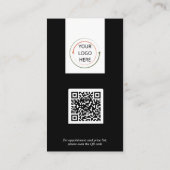 Modern Blush & Black Make-up Hair Stylist QR Code Visitekaartje (Achterkant)