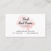 Modern Blush Bleek Roze Waterverf Visitekaartje (Achterkant)