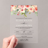 Modern Blush Bloemen Huwelijk Acryl Uitnodigingen (Insitu (Draagbaar))