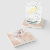 Modern- Blush Bloemen Moederdag Stone Co Stenen Onderzetter (Zijkant)