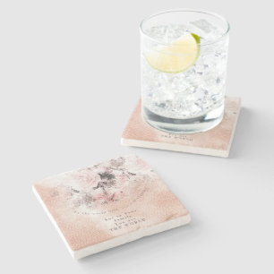 Modern- Blush Bloemen Moederdag Stone Co Stenen Onderzetter