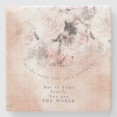 Modern- Blush Bloemen Moederdag Stone Co Stenen Onderzetter (Voorkant)