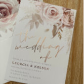 Modern Blush Bloemen Roos Goud De bruiloft van Folie Uitnodiging