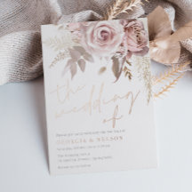 Modern Blush Bloemen Roos Goud De bruiloft van