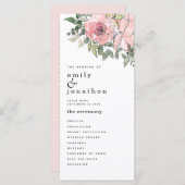 Modern Blush Bloemen Trouwprogramma Programmakaart (Voorkant / Achterkant)