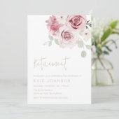 Modern Blush Bloemen Waterverf Rozen Pensioen Kaart (Staand voorkant)