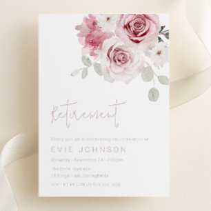 Modern Blush Bloemen Waterverf Rozen Pensioen Kaart