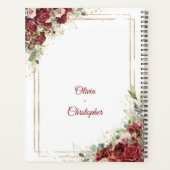 Modern blush bordeaux bloemengoud lijst bruiloft planner (Achterkant)