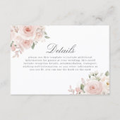 Modern Blush Botanical Wedding Details Informatiekaartje (Voorkant)