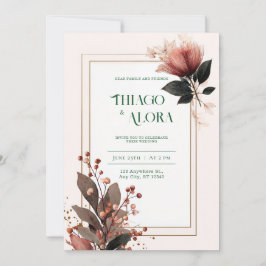 Modern Blush Botanical Wedding Kaart