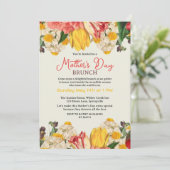 Modern Blush Botanische Bloemen Moederdag Brunch Kaart (Staand voorkant)
