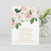 Modern Blush Bouquet Bridesmaids Luncheon Wedding Kaart (Staand voorkant)