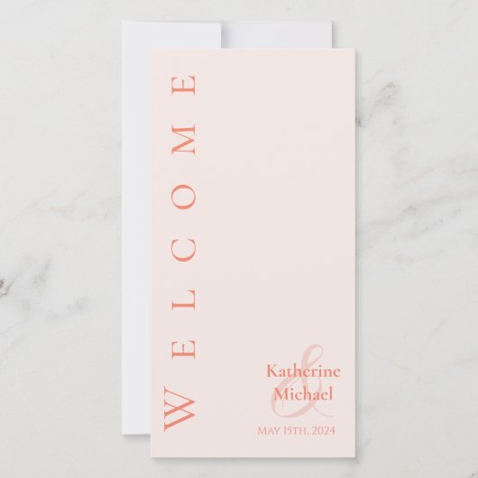 Modern blush-bruiloft programma- (Voorkant)