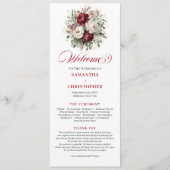 Modern Blush Burgundy Gouden Huwelijksprogramma Programmakaart (Voorkant)