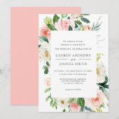 Modern Blush | Chic Botanical Pink Floral Wedding Kaart (Voorkant / Achterkant)