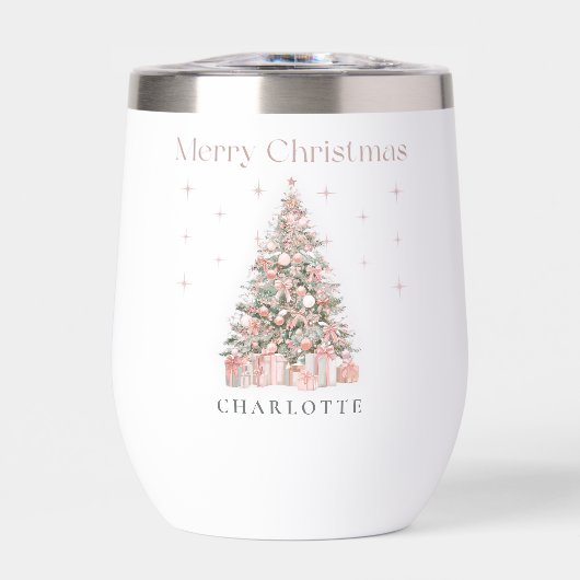 Modern Blush Christmas Tree – Personalized Holiday (Voorkant)