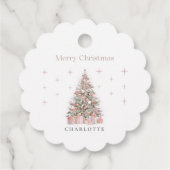 Modern Blush Christmas Tree – Personalized Holiday Bedankjes Labels (Achterkant)